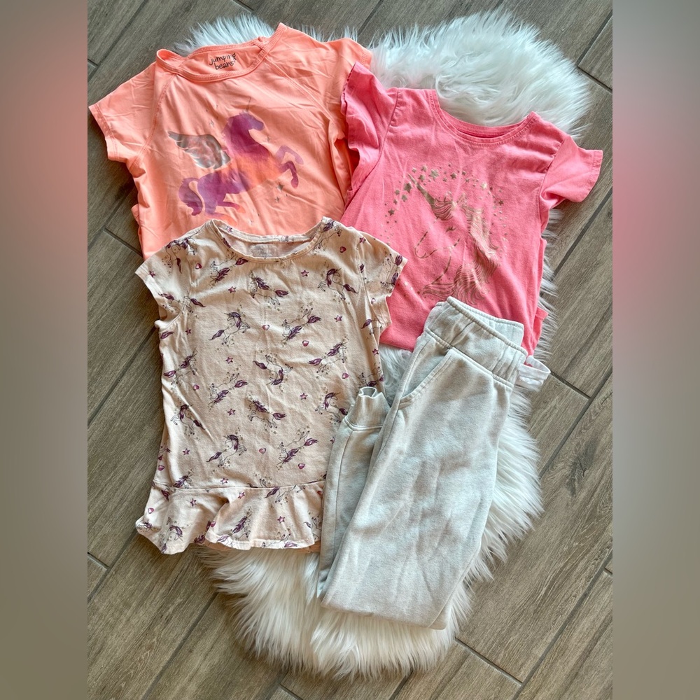 Kids Unicorn Clothing Set Size 8 - Pink, Peach, Cream
